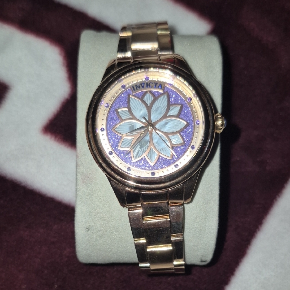 Invicta Women's Gold and Purple Watch - Picture 5 of 5